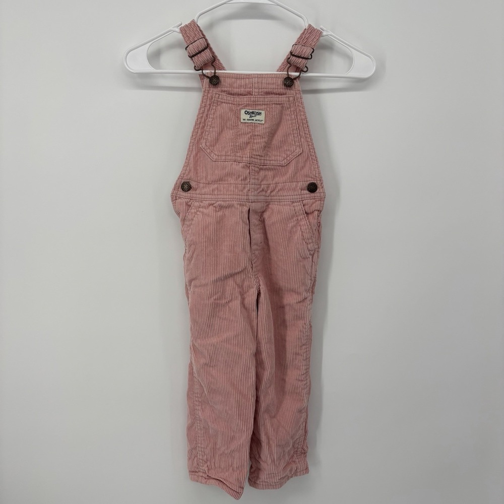 OshKosh BGosh Vestbak Pink Corduroy Overalls Cotton Girls Size 3T